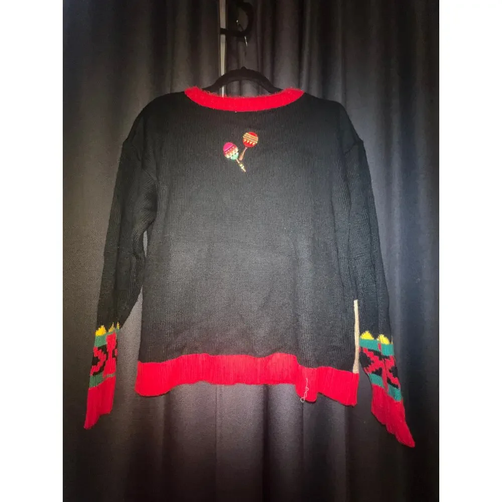 Ugly Christmas Sweater Xmas Size Medium Feliz Navidad - Picture 3 of 3